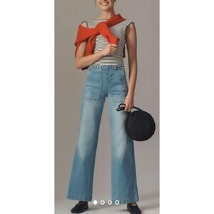 Anthropologie Blue Flare & Wide Leg Jeans
